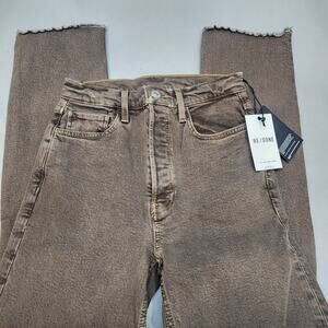 Re/Done 70s High Rise Short Jeans Washed Chocolate Sz‎ 25 NWT